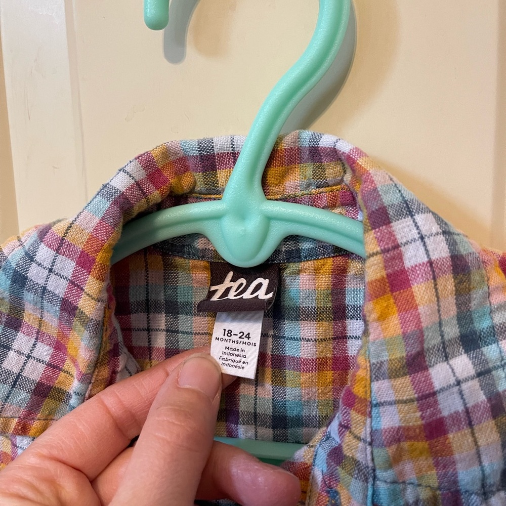 Tea Collection Colorful Plaid Button Down Shirt - Picture 3 of 4
